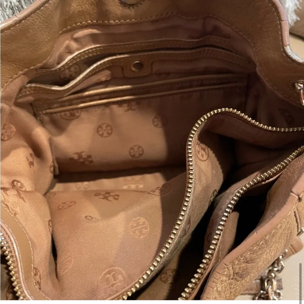 Used Tory Burch Brown Leather Tote Bag - Picture 7 of 9